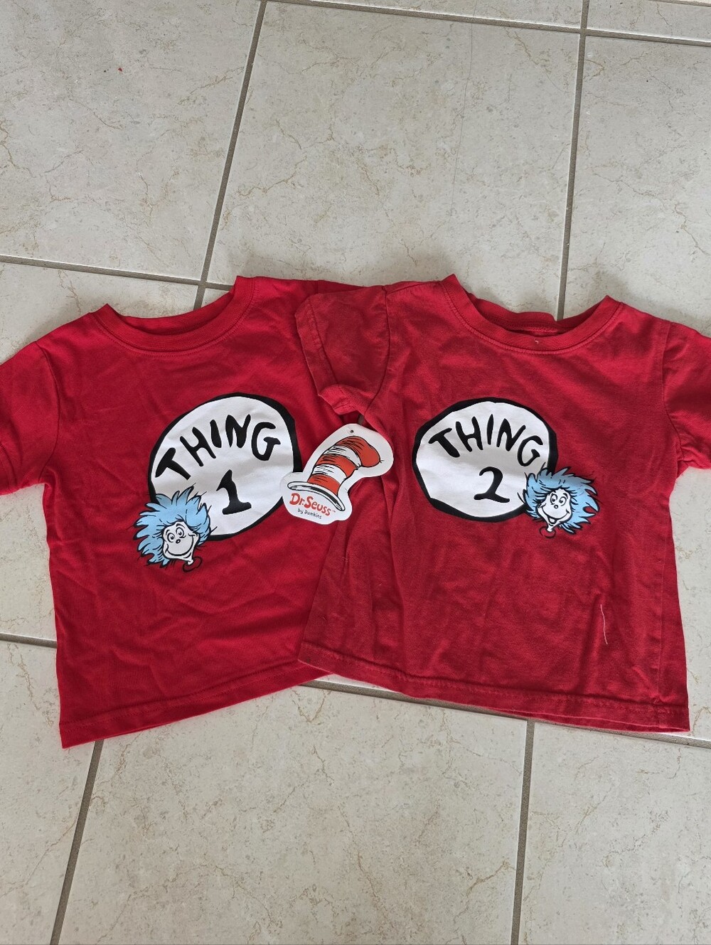 Dr. Seuss Thing 1 Thing 2 Kids Red Graphic T-Shirts